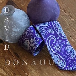 David Donahue Handmade Paisley 100% Silk Tie